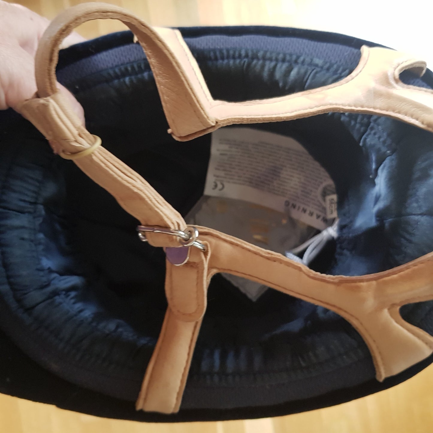 Charles Owen navy velvet Fian helmet, size 56 - Robyn's Tack Room