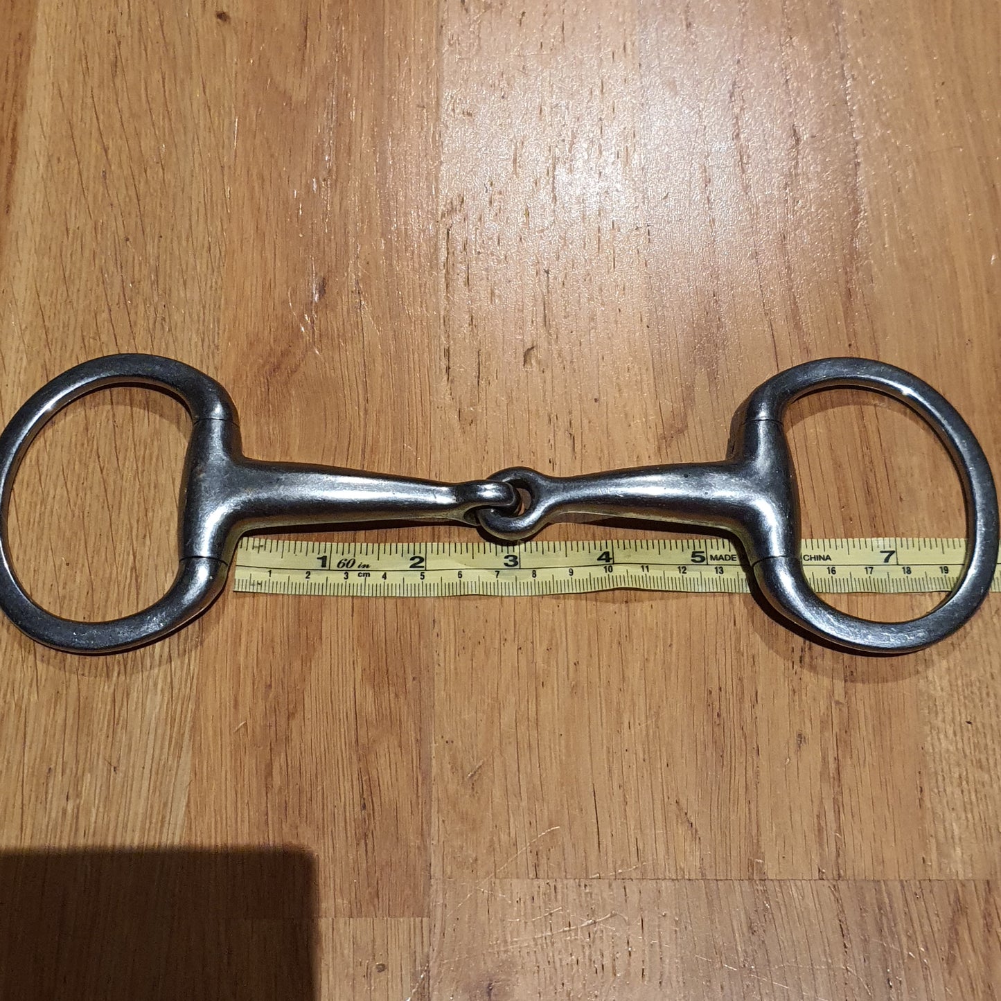 Stainless steel single jointed eggbutt snaffle bit