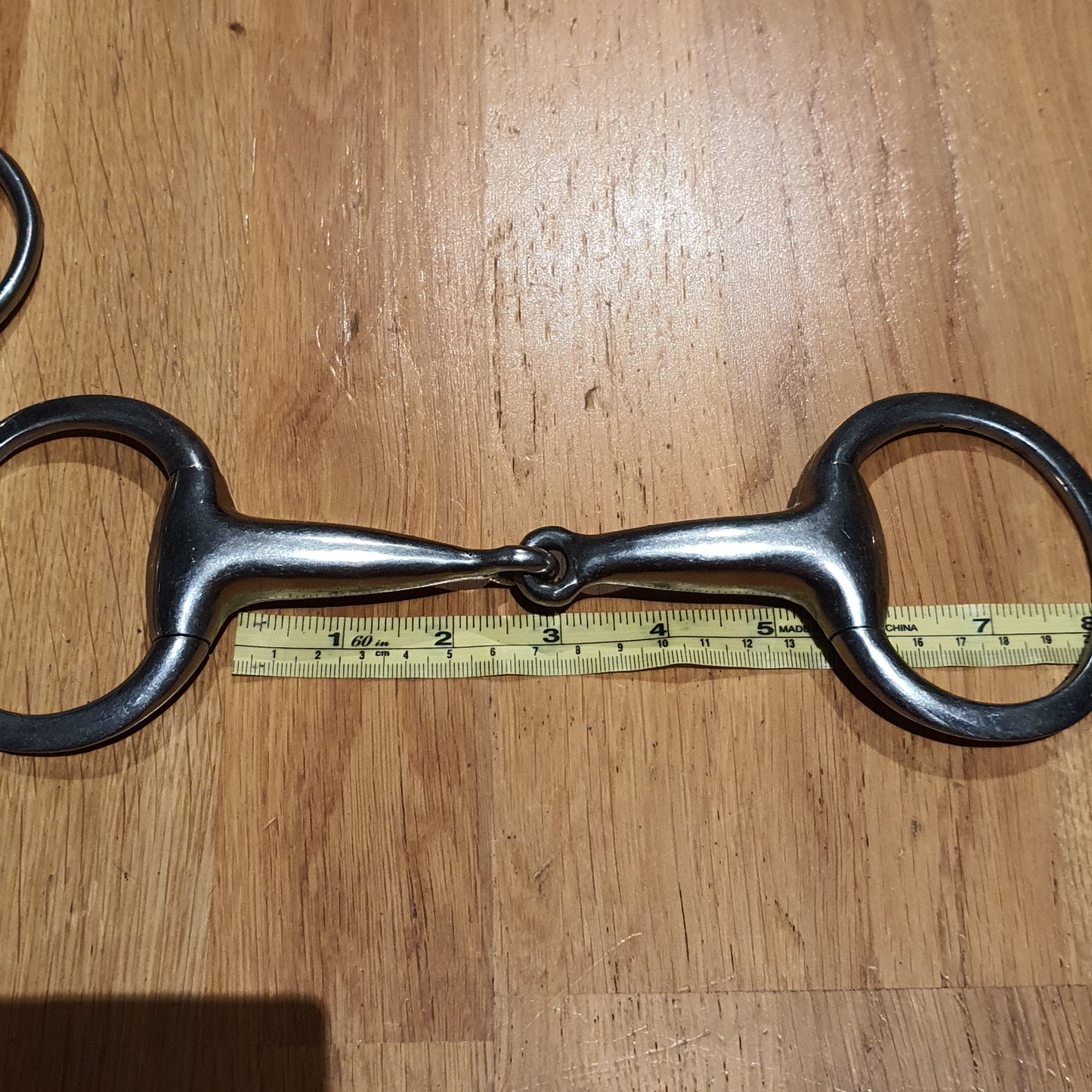 Stainless steel single jointed eggbutt snaffle bit