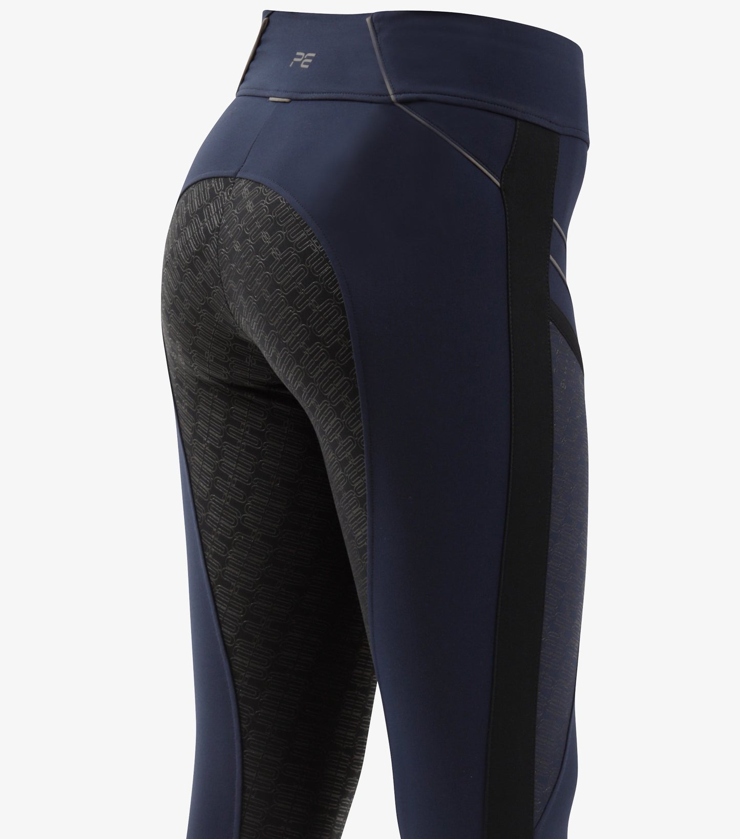 Premier Equine Astrid Girls Full Seat Gel Pull On Riding Tights ( Navy)