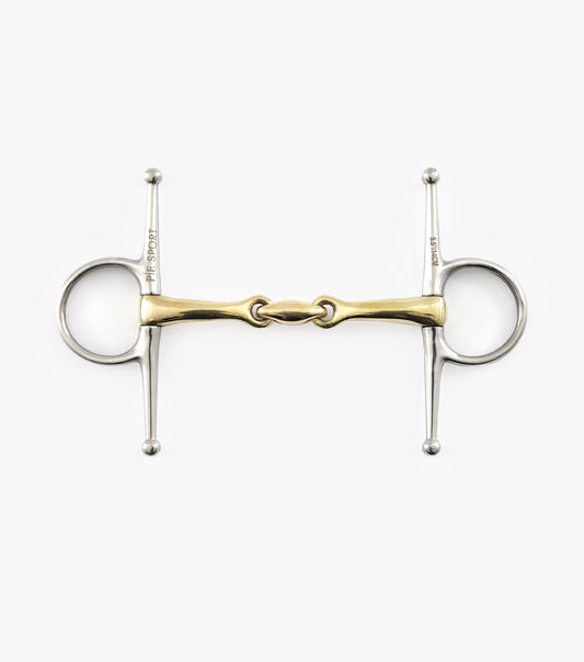 Premier Equine Brass Alloy Full Cheek Snaffle with Lozenge