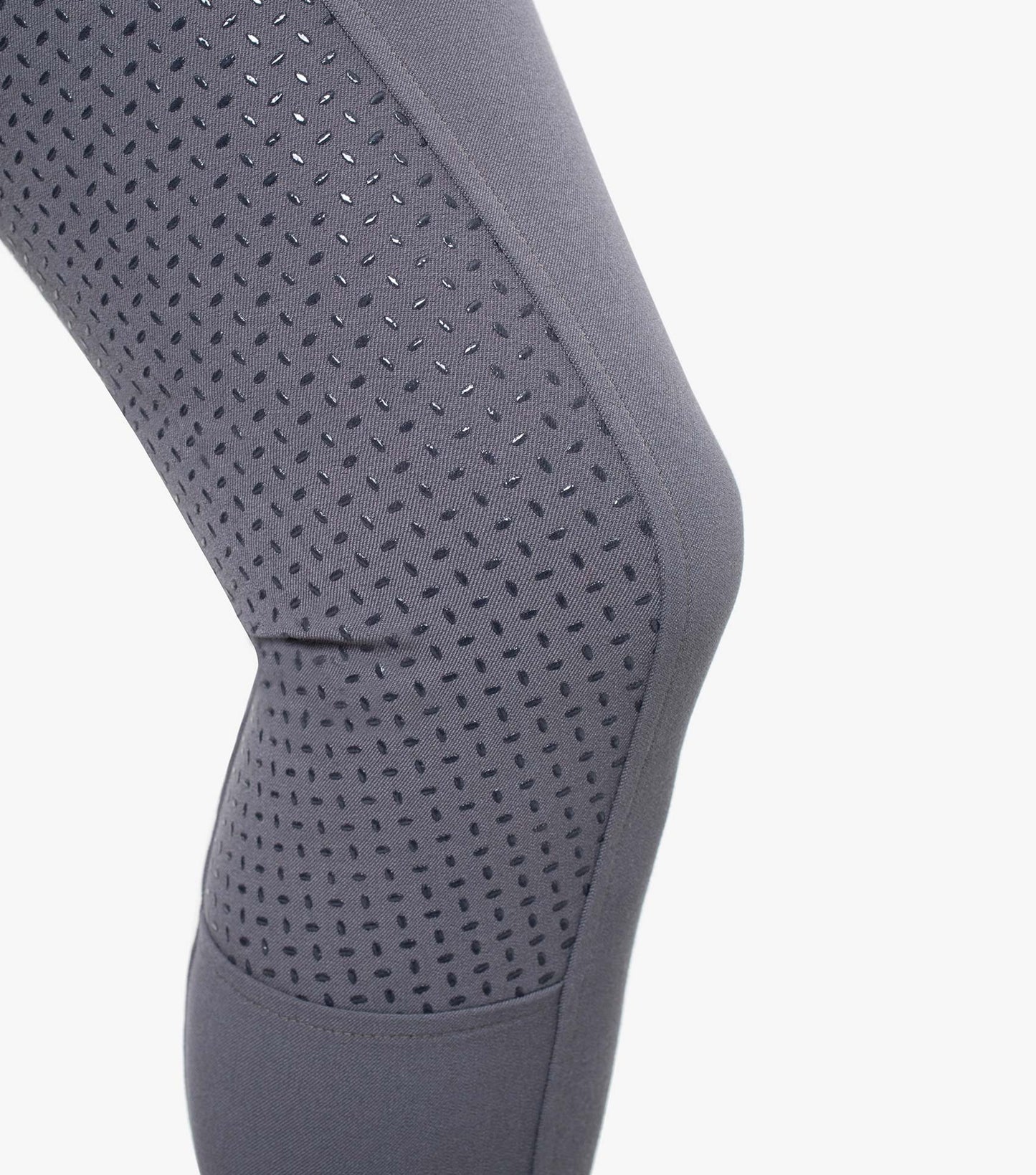 Premier Equine Delta Ladies Full Seat Gel Riding Breeches - grey, navy & black