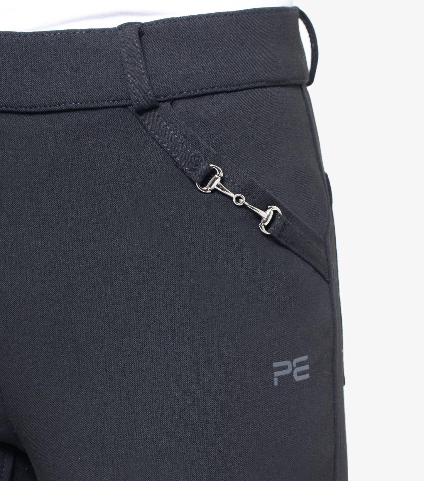 Premier Equine Delta Ladies Full Seat Gel Riding Breeches - grey, navy & black