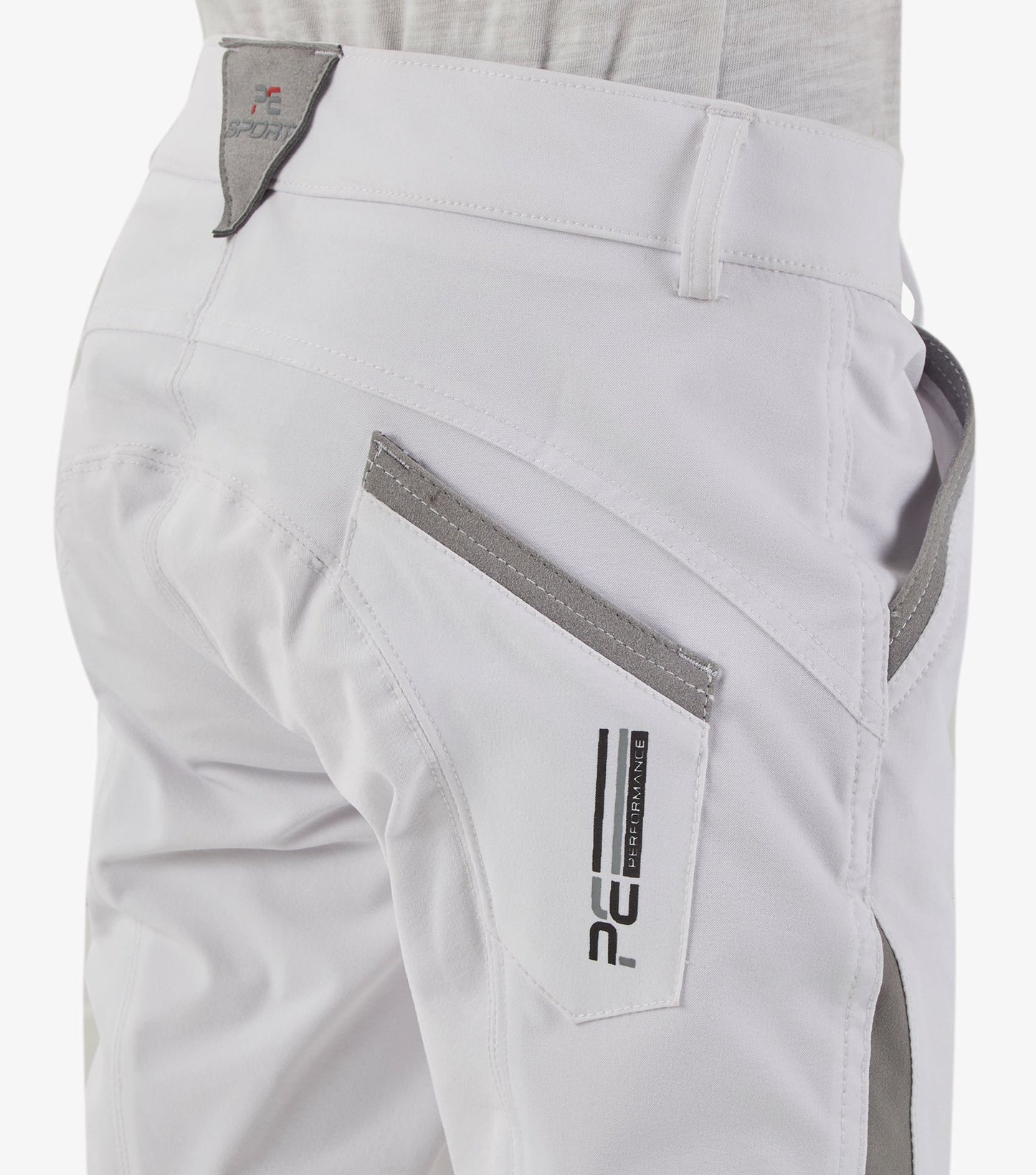 Premier Equine Gando Boys Competition Gel Knee Riding Breeches (white)
