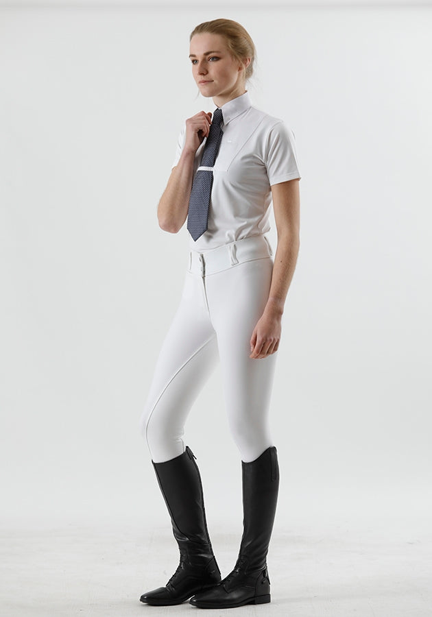 Premier Equine Luciana Ladies Short Sleeve Tie Shirt (white)