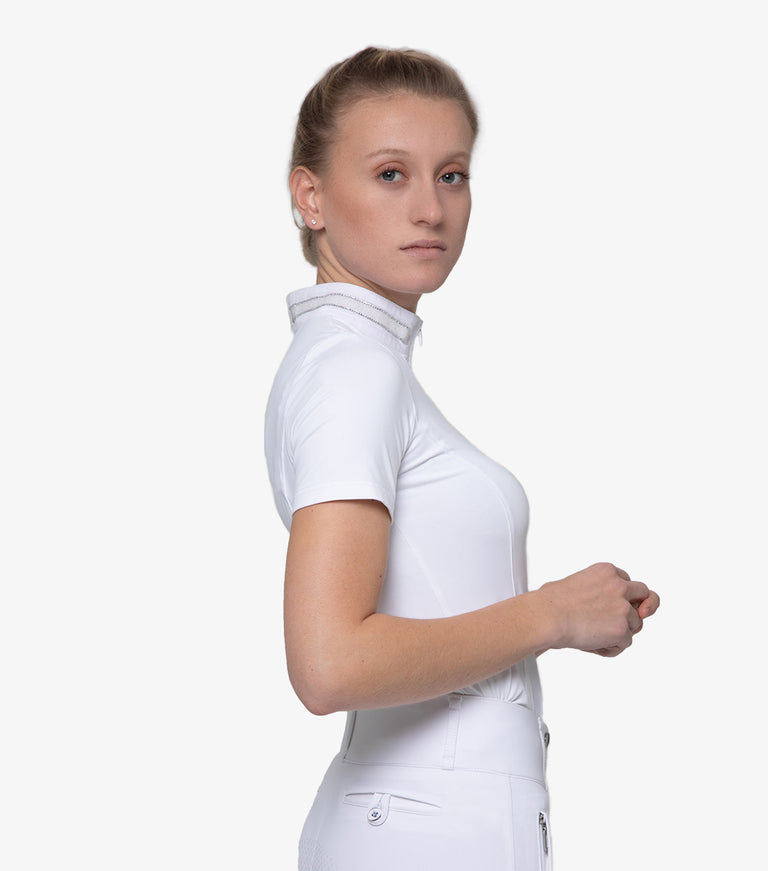 Premier Equine Maria Diamante Show Shirt- white