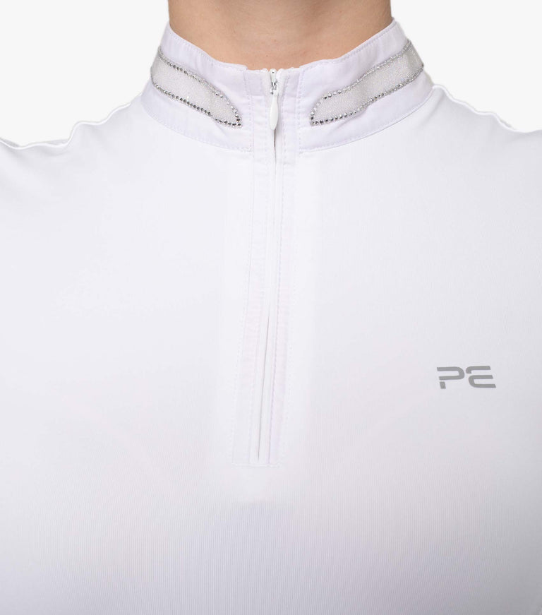 Premier Equine Maria Diamante Show Shirt- white