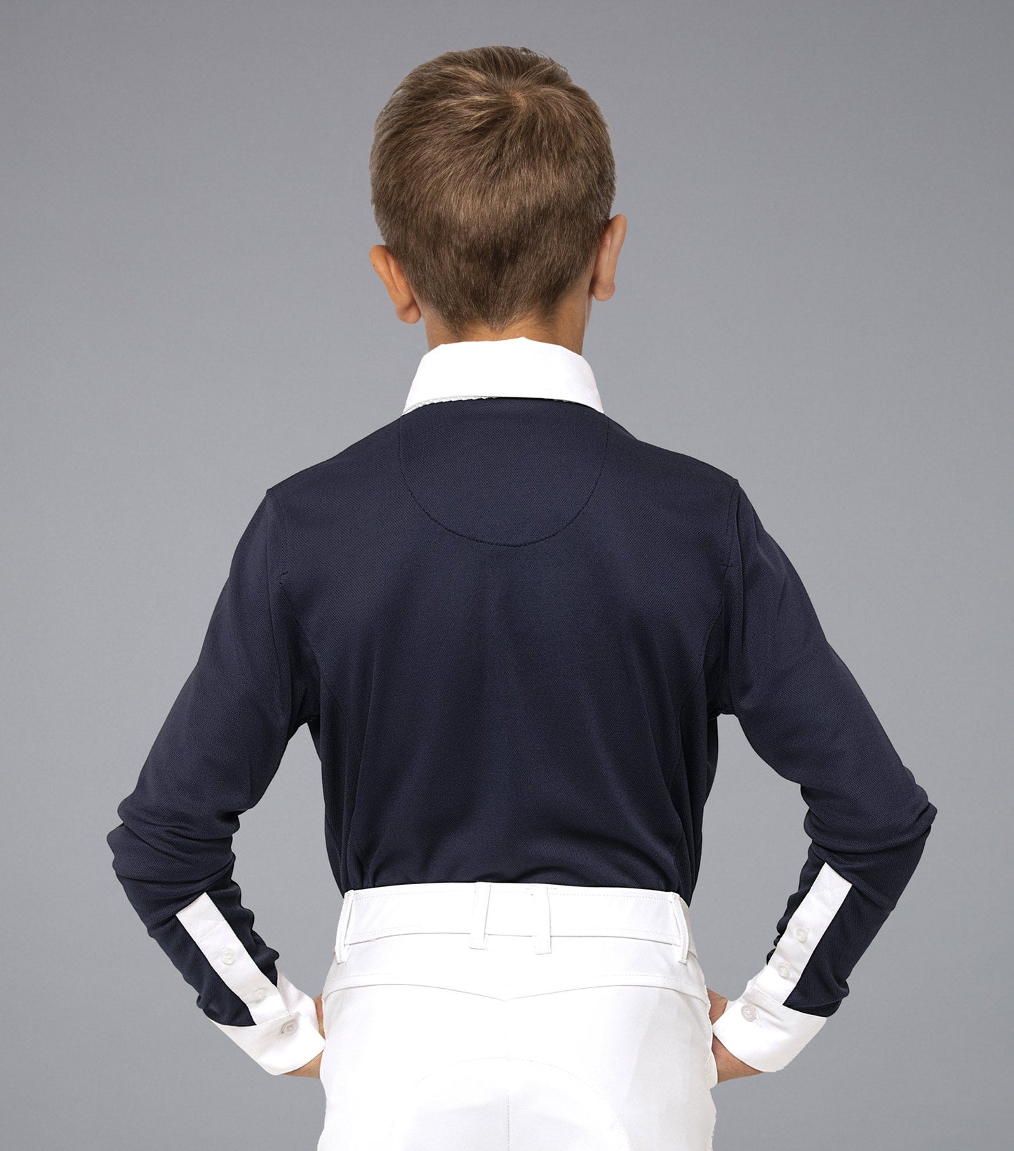 Premier Equine Giulio Boy's Long Sleeve Show Shirt (navy)