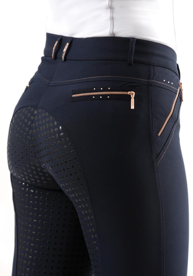 Premier Equine Milliania Ladies Full Seat Gel Riding Breeches - Navy