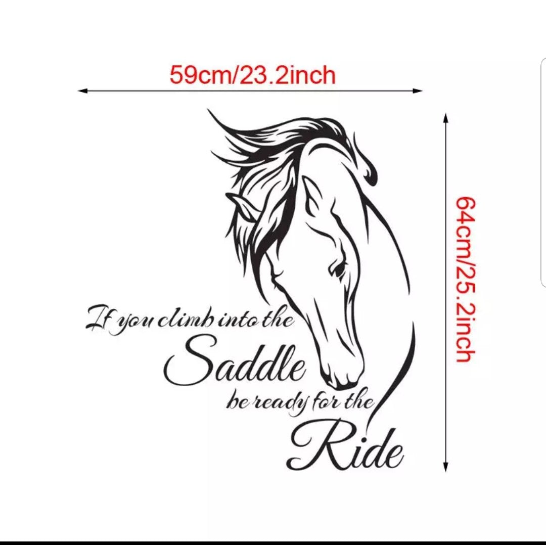 Vinyl PVC sticker wall art 'ready for the ride' - Robyn's Tack Room