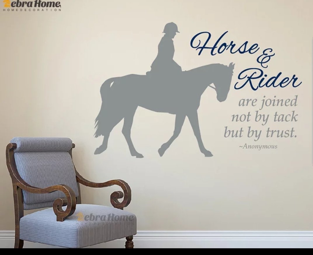 Vinyl PVC sticker wall art ''horse and rider are joined by trust not tack" - Robyn's Tack Room