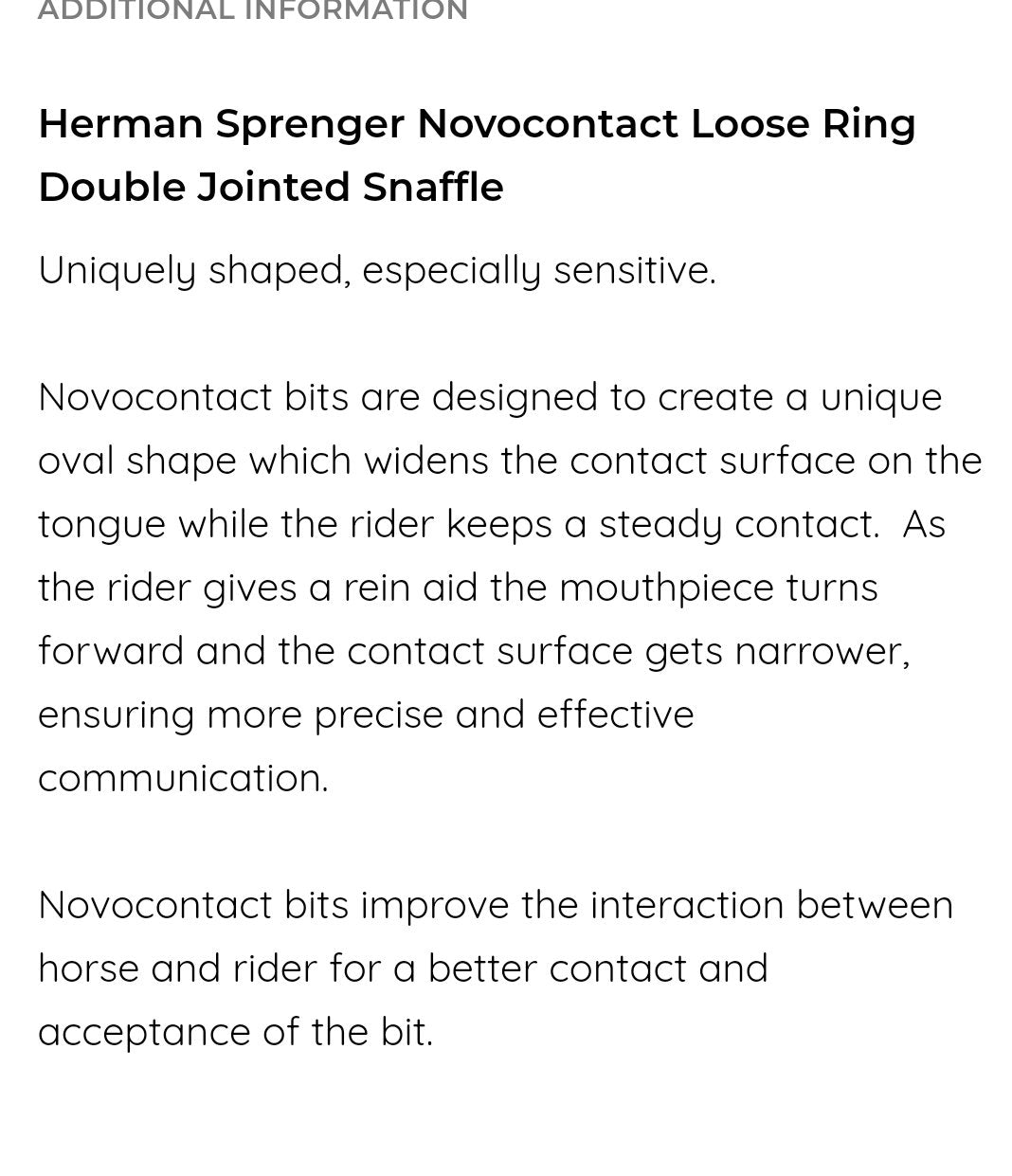 Sprenger Novo Contact Loose Ring 5.25" snaffle bit - Robyn's Tack Room