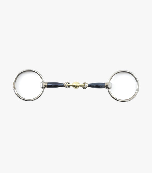 Premier Equine Blue Sweet Iron Loose Ring Snaffle with Brass Alloy Lozenge