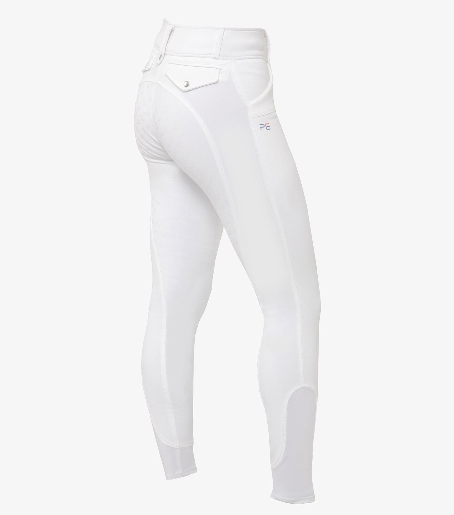 Premier Equine Torino Ladies White Full Seat Gel Riding Breeches (high waisted, water repellant) - White