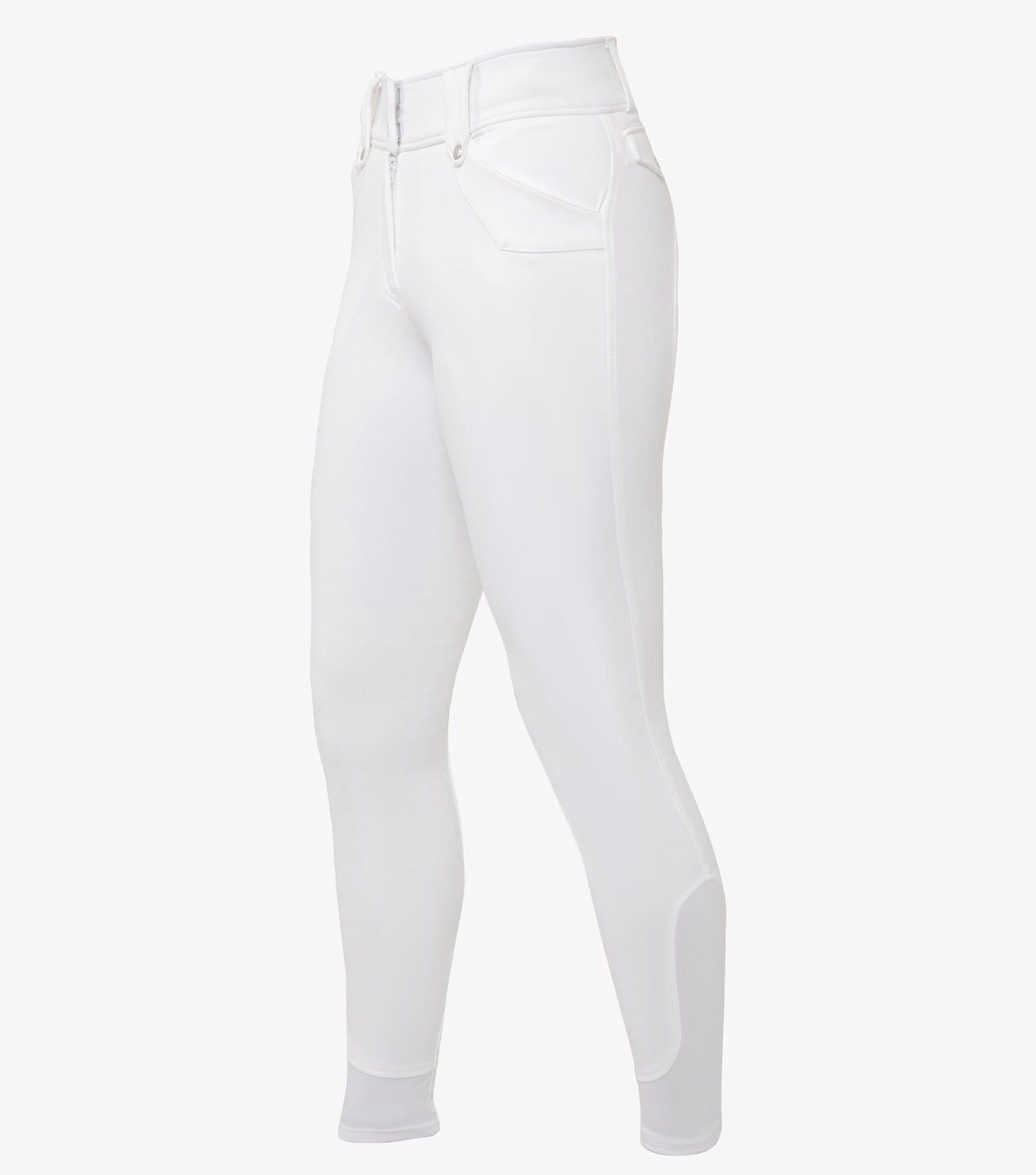 Premier Equine Torino Ladies White Full Seat Gel Riding Breeches (high waisted, water repellant) - White