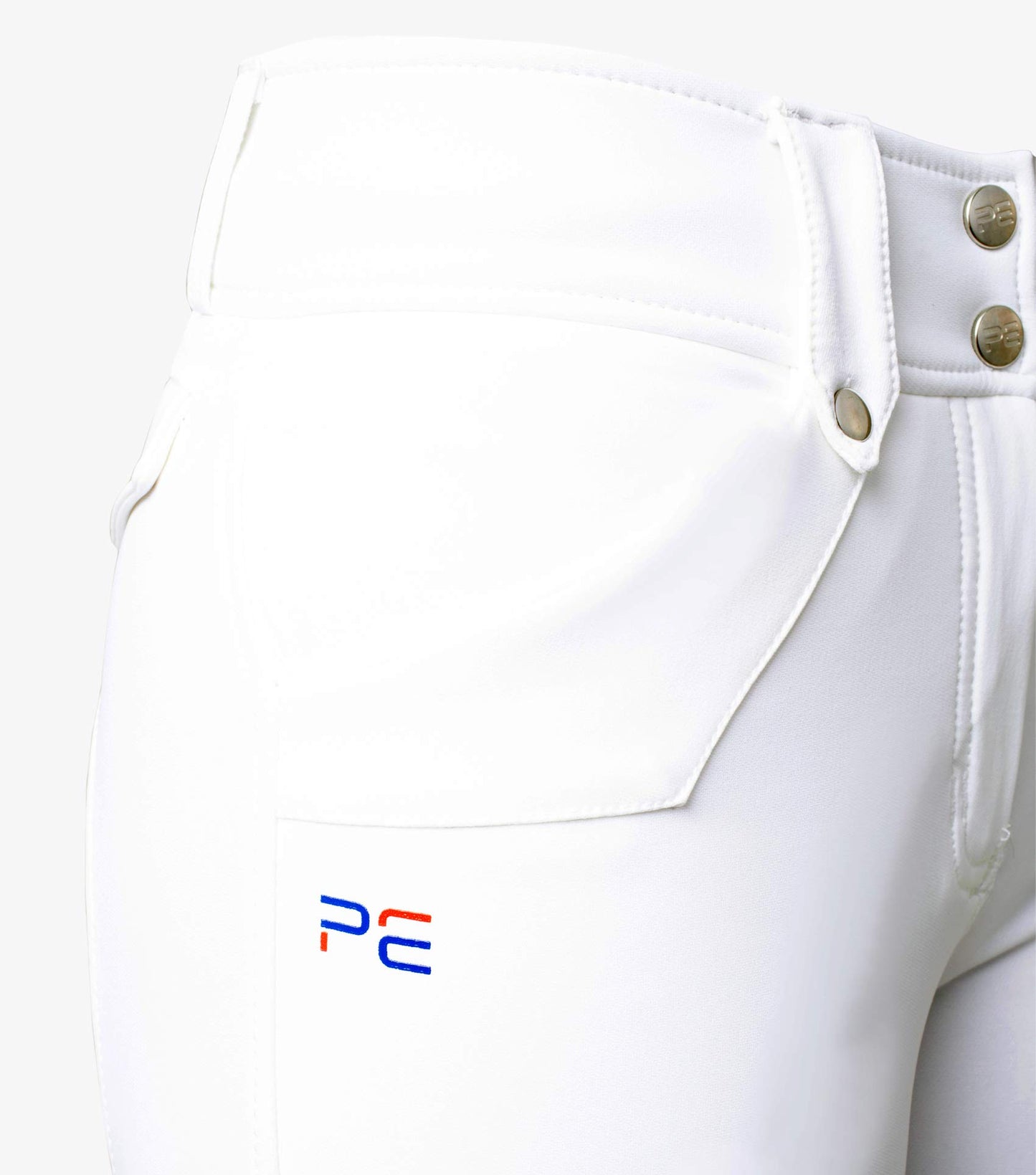 Premier Equine Torino Ladies White Full Seat Gel Riding Breeches (high waisted, water repellant) - White
