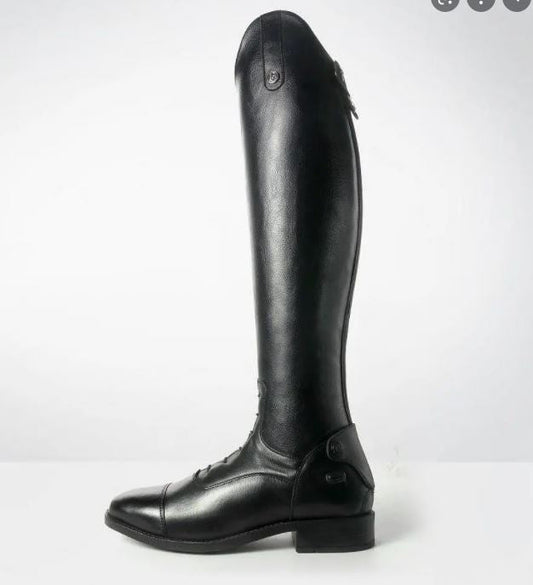 Brogini Como Mens Long Laced Leather Riding Boots (Black)