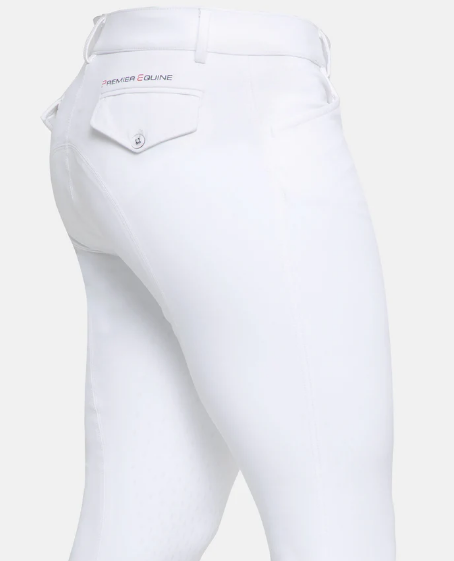 Premier Equine Emilio Men's Gel Knee Riding Breeches - white