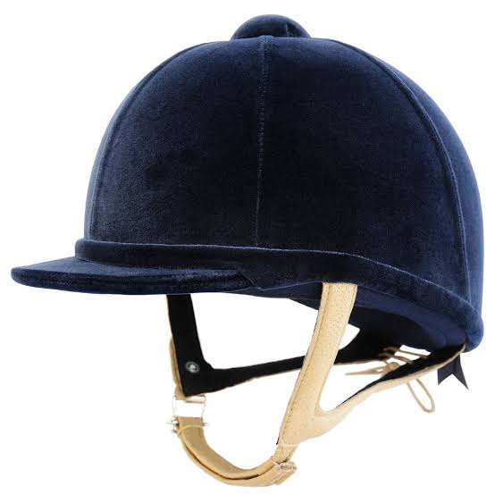 Charles Owen navy velvet Fian helmet, size 56