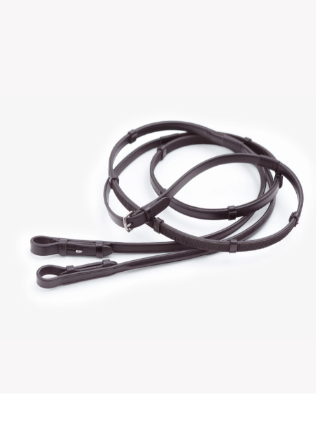 Premier Equine Salvatore Rubber & Leather Grip Reins