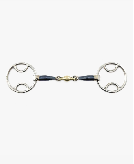 Premier Equine Blue Sweet Iron Bevel Bit with Brass Alloy Lozenge