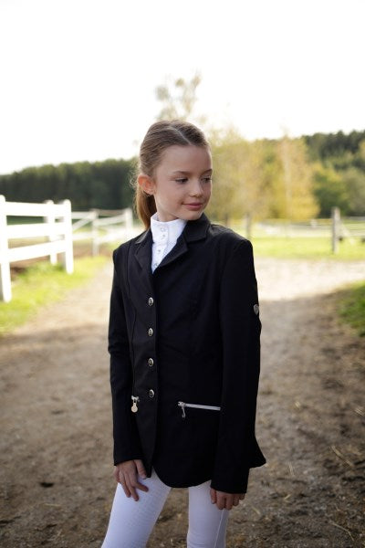 Covalliero girls black show jacket. Girls size 12 (140)