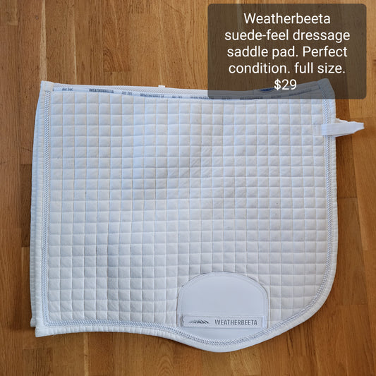 Weatherbeeta white 'suede feel' dressage saddle pad