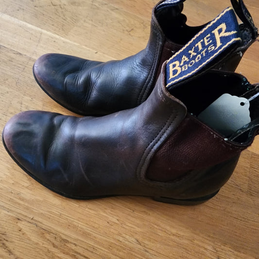 Baxter Boots brown leather kids short jodhpur boots size 1