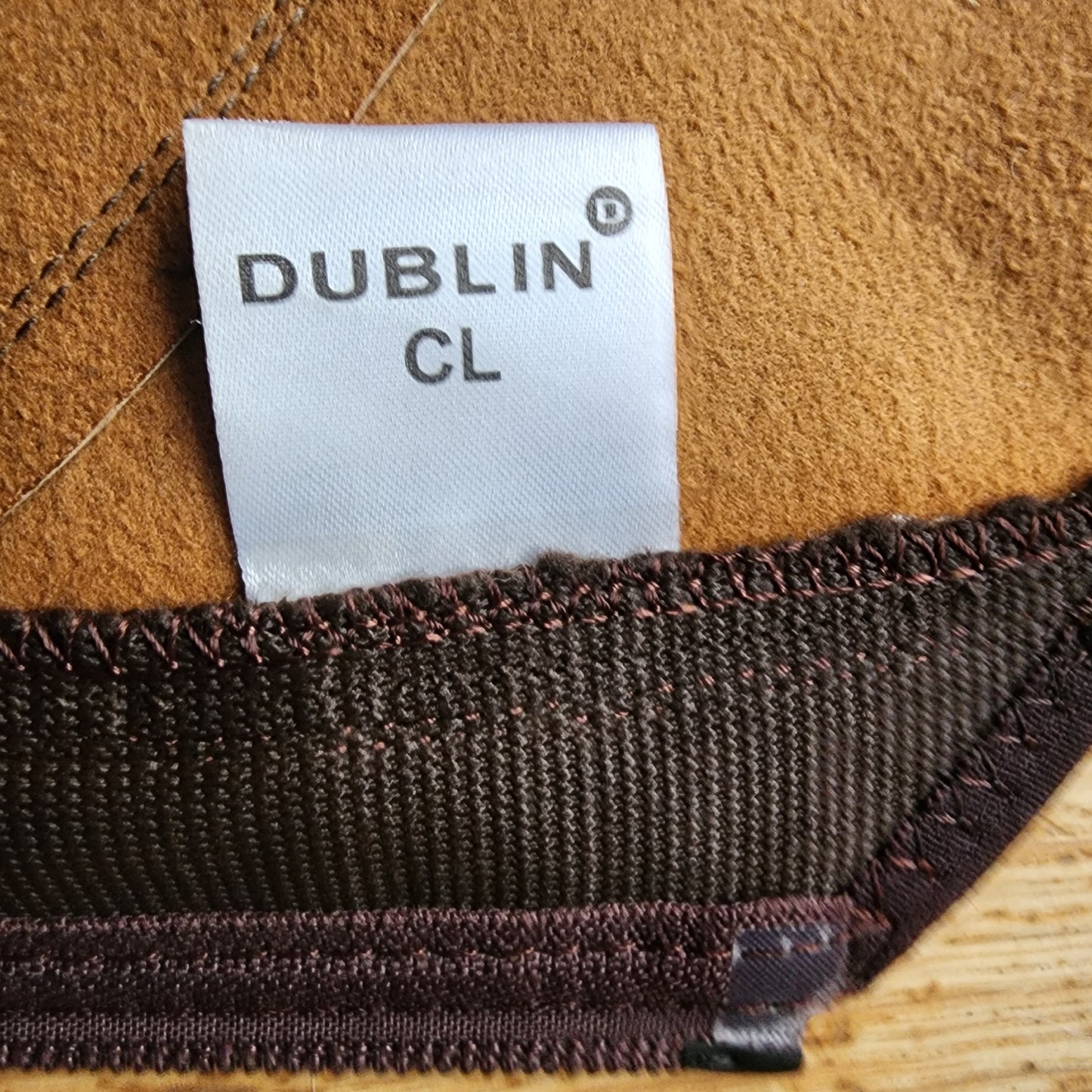 Dublin brown leather kids chaps. Size L. Pre loved