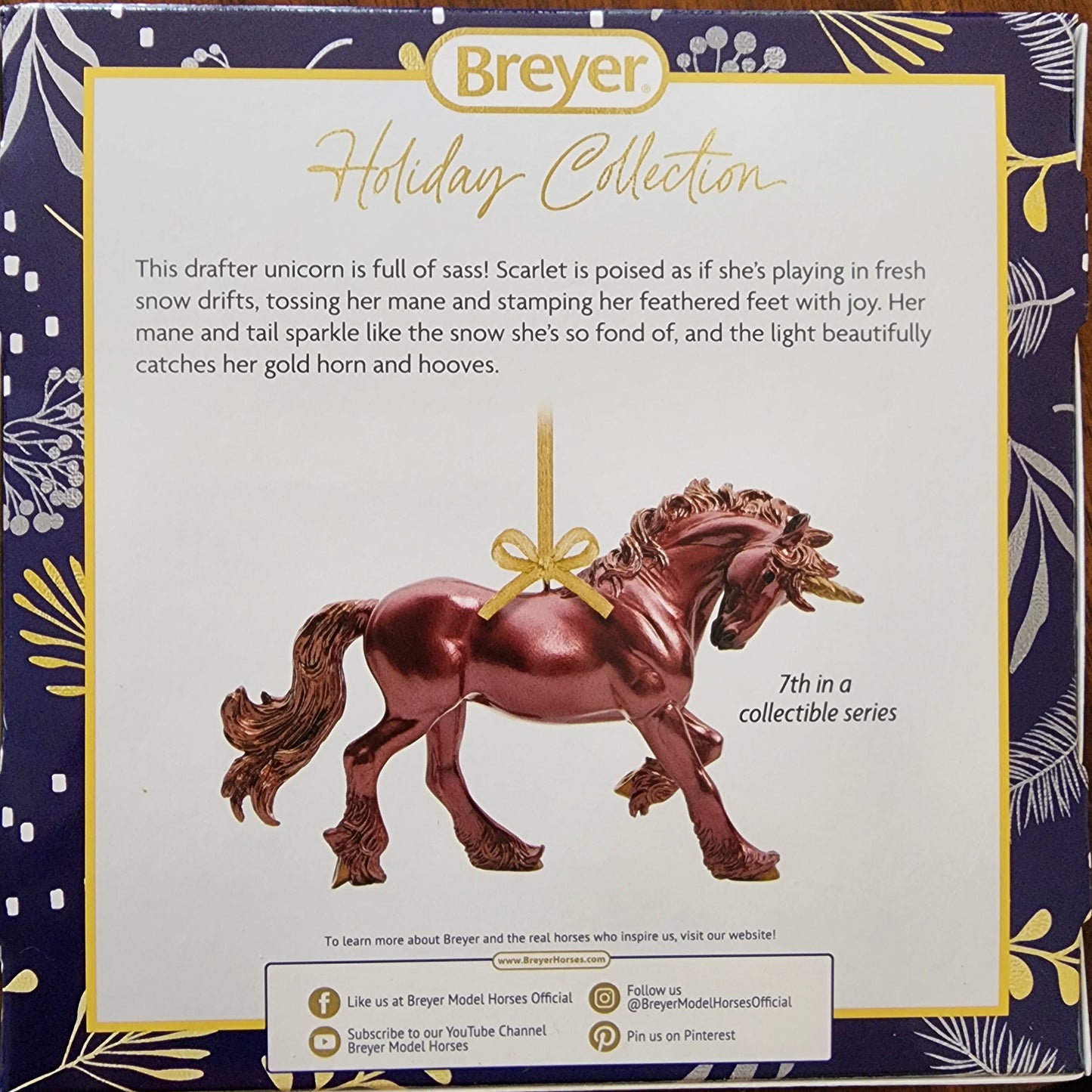 Breyer stable mates Scarlet unicorn ornament