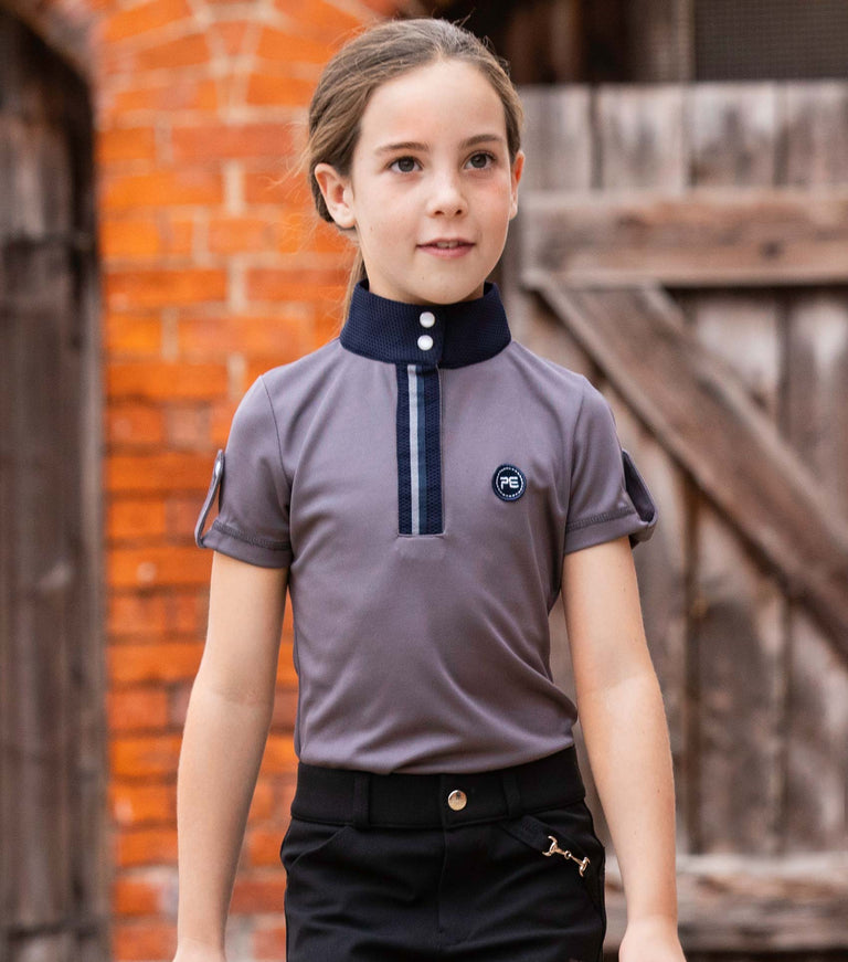 Premier Equine Mini Amia Girls Technical Short Sleeved Riding Top