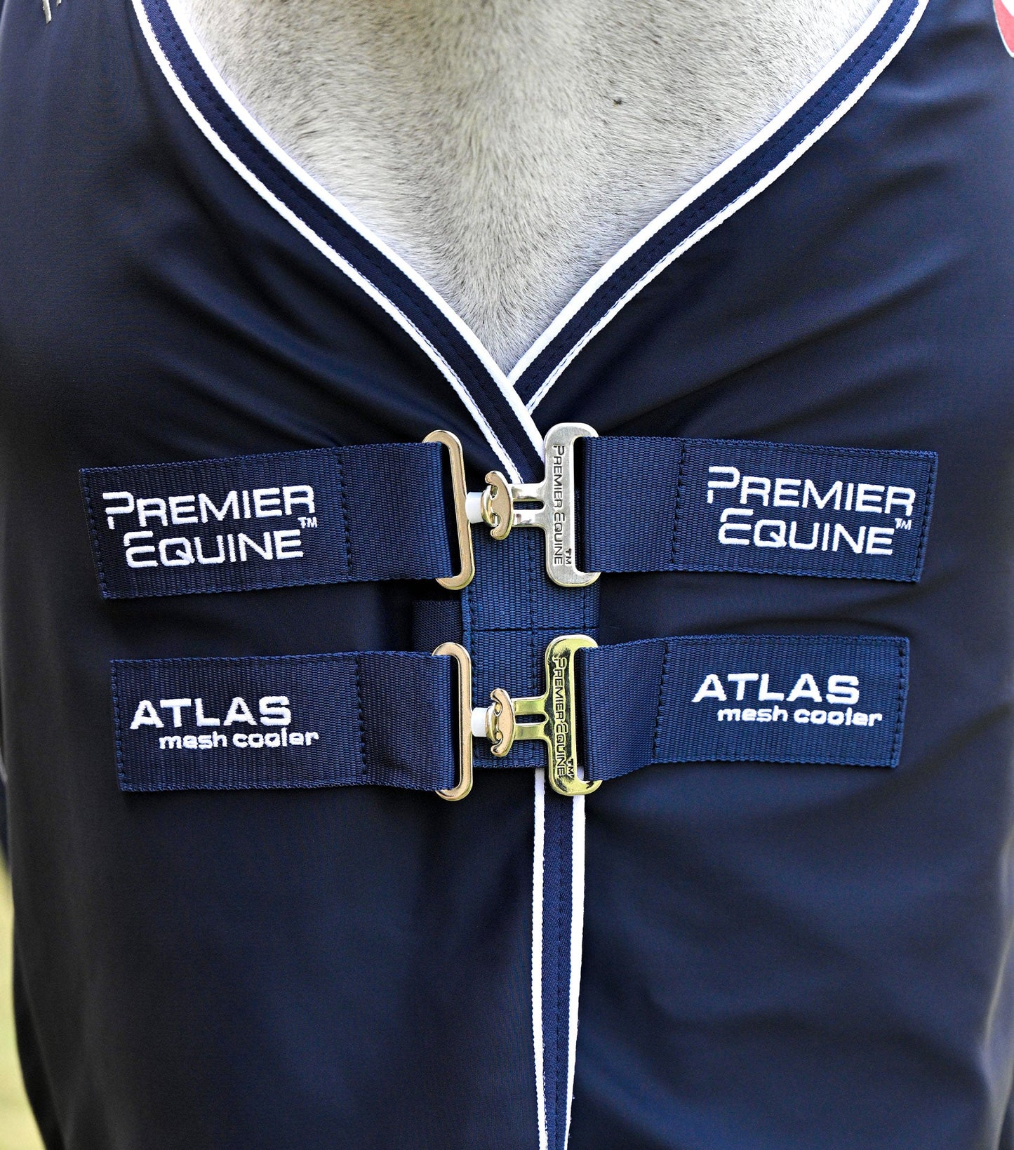 Description:Atlas mesh horse cooler rug_Colour:Navy_Position:2