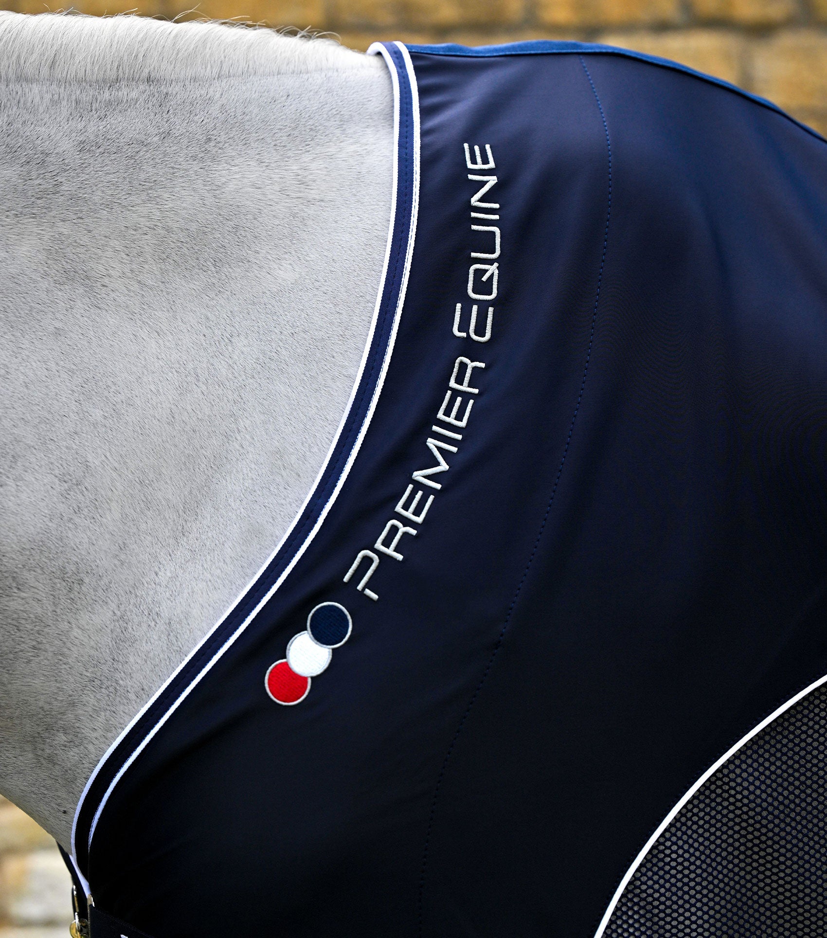 Description:Atlas mesh horse cooler rug_Colour:Navy_Position:3