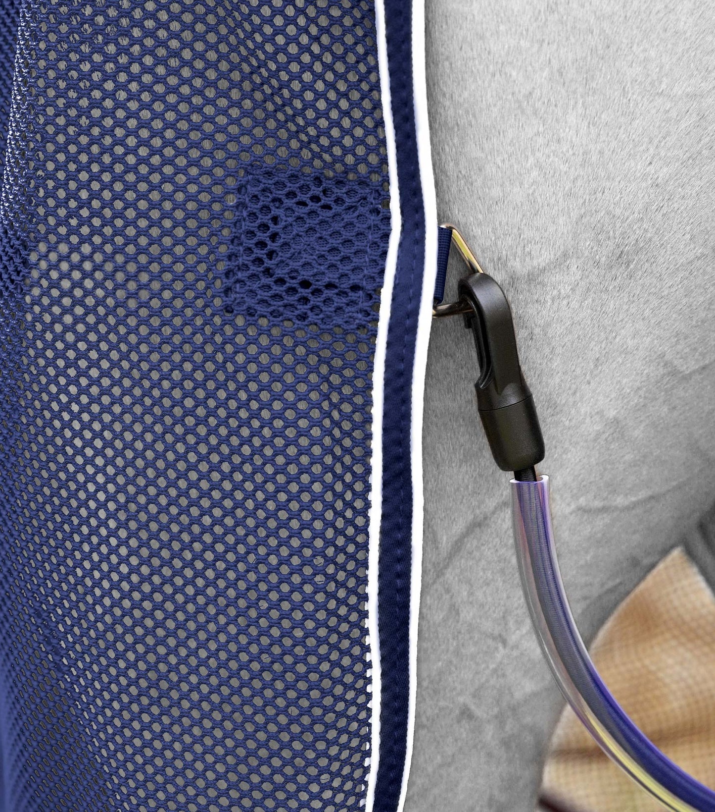 Description:Atlas mesh horse cooler rug_Colour:Navy_Position:6