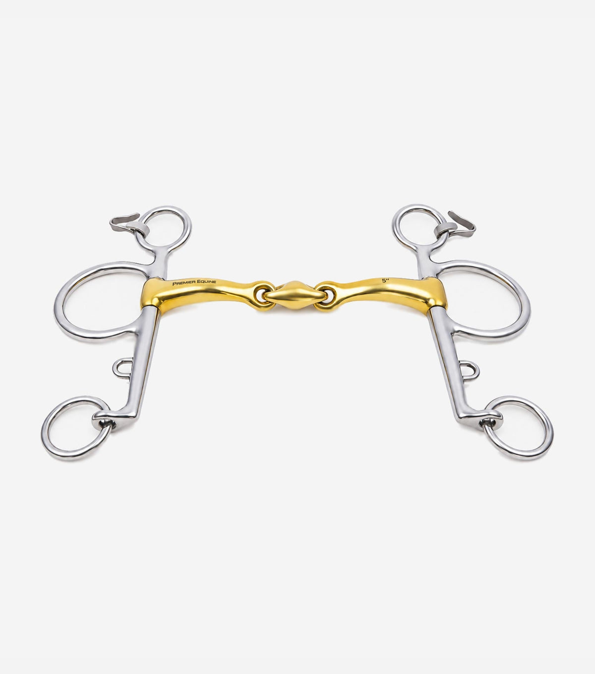 Premier Equine Aurion Pelham Long Curb Double Jointed with Lozenge