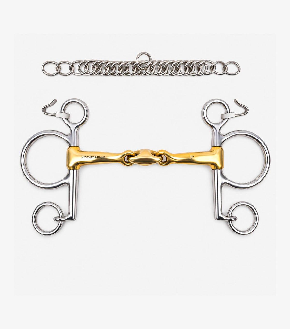 Premier Equine Aurion Pelham Short Curb Double Jointed with Lozenge