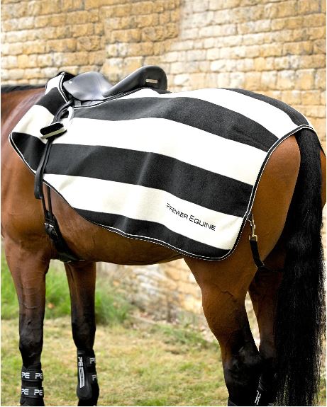 Premier Equine Vellus Horse Fleece Exercise Rug Green/White