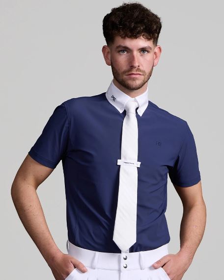 Premier Equine Rubato Men's Short Sleeve Show Shirt White