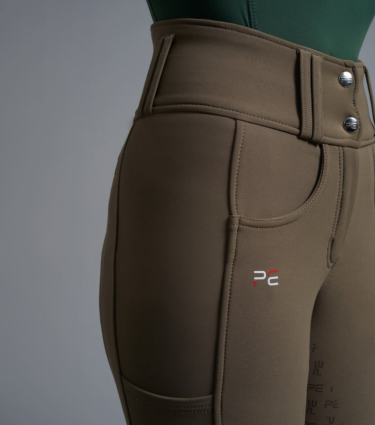 Premier Equine Coco II Ladies Gel Full Seat Riding Breeches, high waisted - Walnut