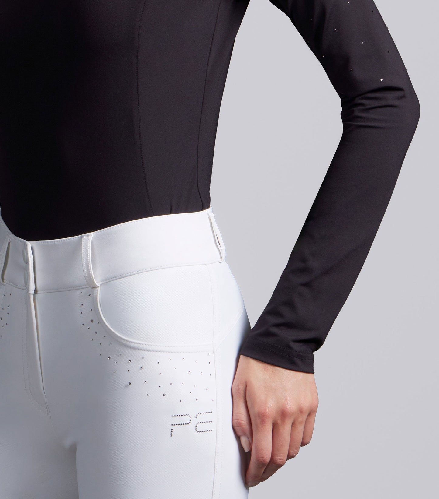 Description:Cristalli Womens Long Sleeve Comp Shirt_Colour:Black_Position:5