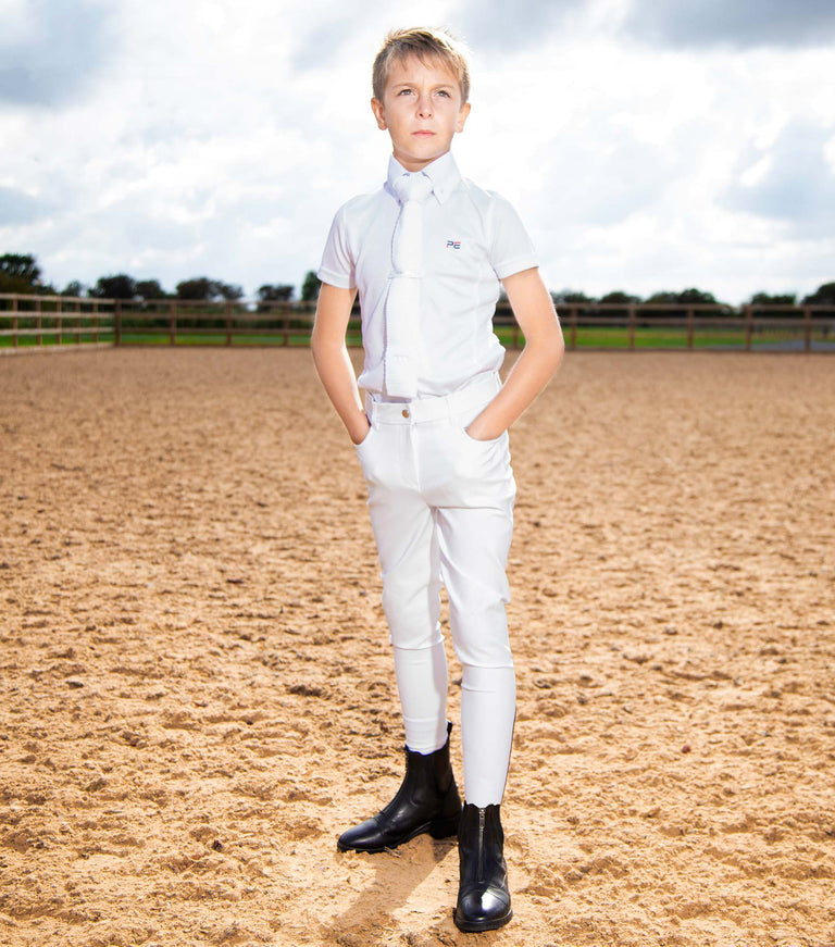 Premier Equine Derby Boy's Competiton Riding Breeches (white)
