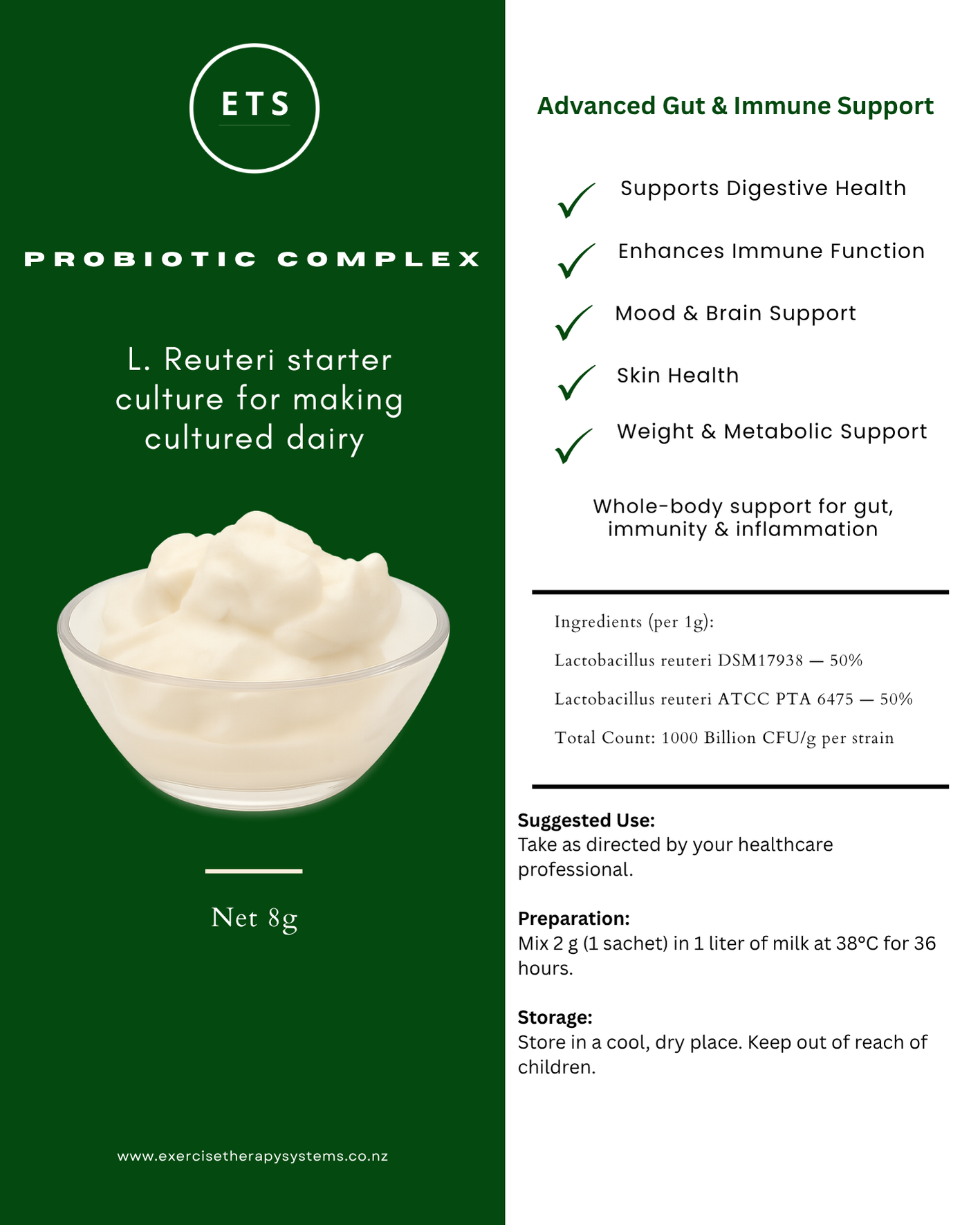 L. Reuteri Probiotic Yogurt / Yoghurt