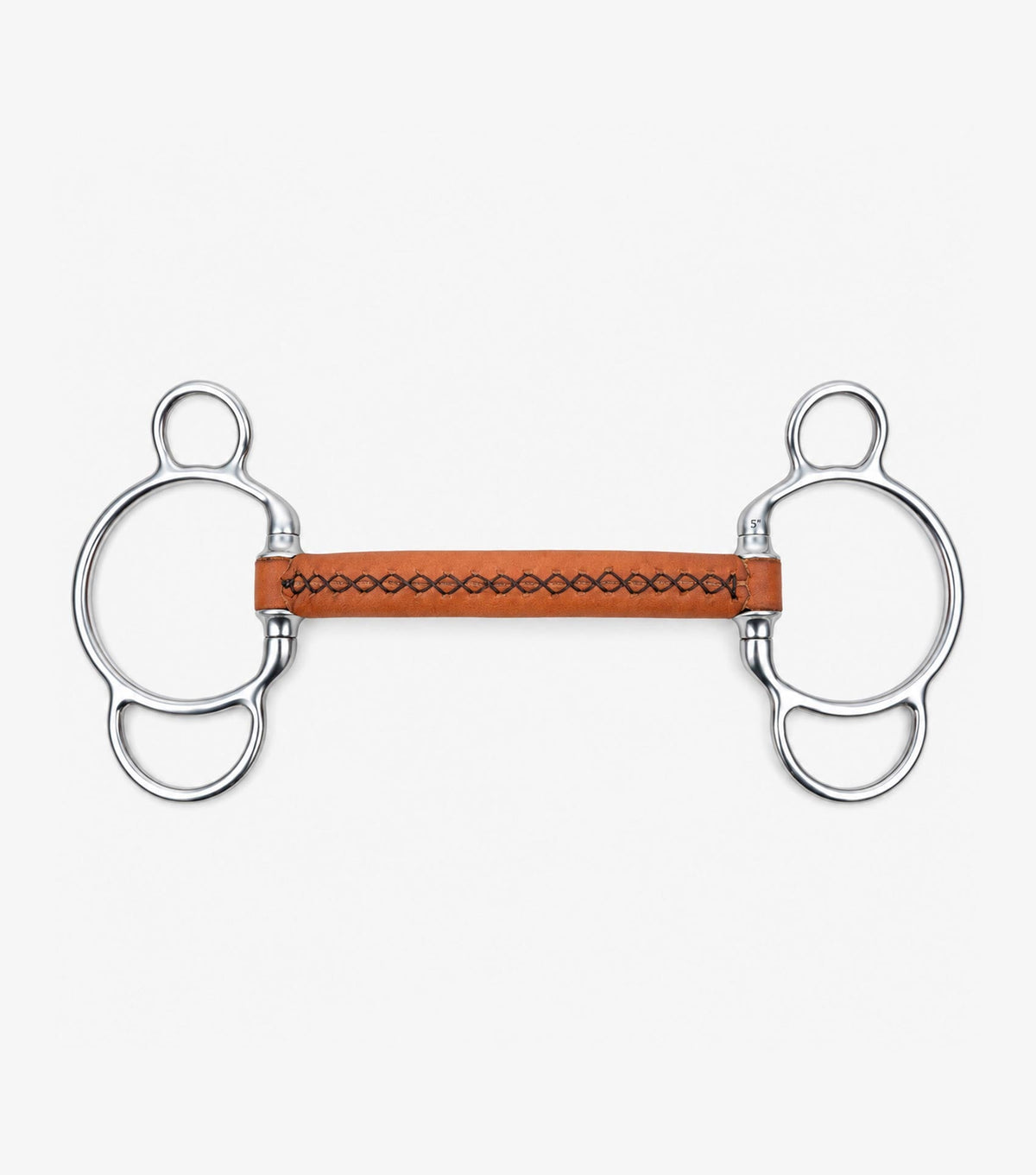 Premier Equine Full Leather Universal Fixed Ring with Straight Bar