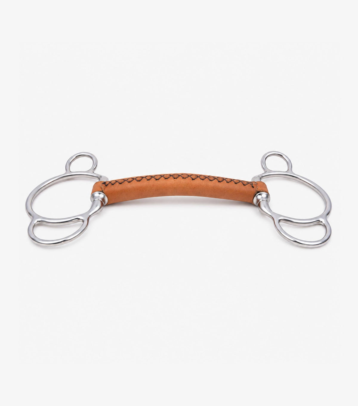 Premier Equine Full Leather Universal Fixed Ring with Straight Bar