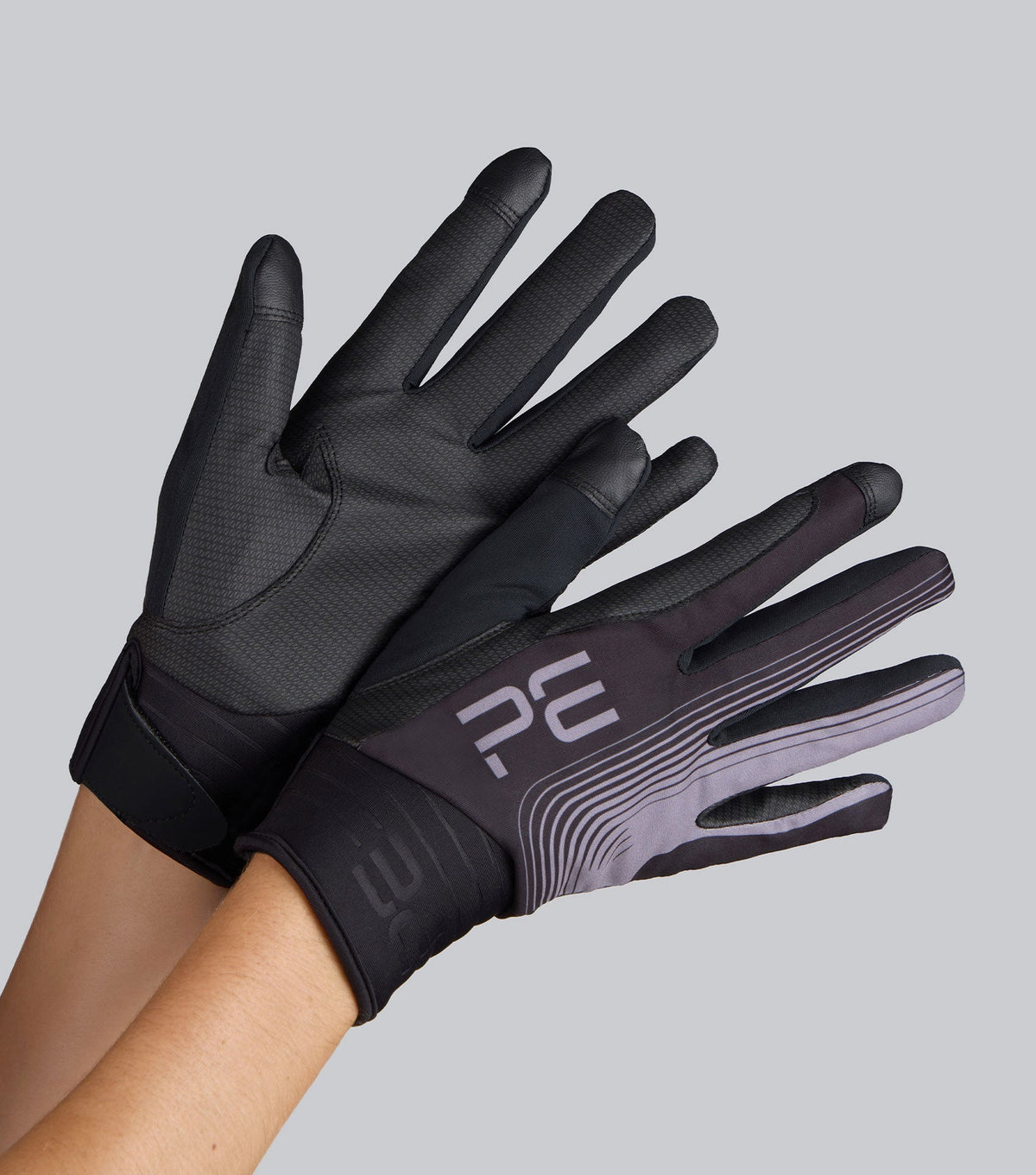 Description:Hydrex Waterproof Riding Gloves_Colour:Black_Position:1