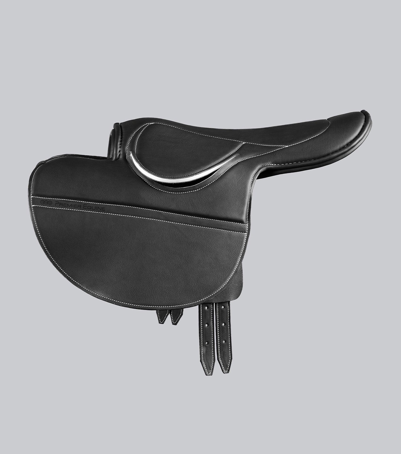 Description:Leather Exercise Racing Saddle Half Tree_Colour:Black_Position:3