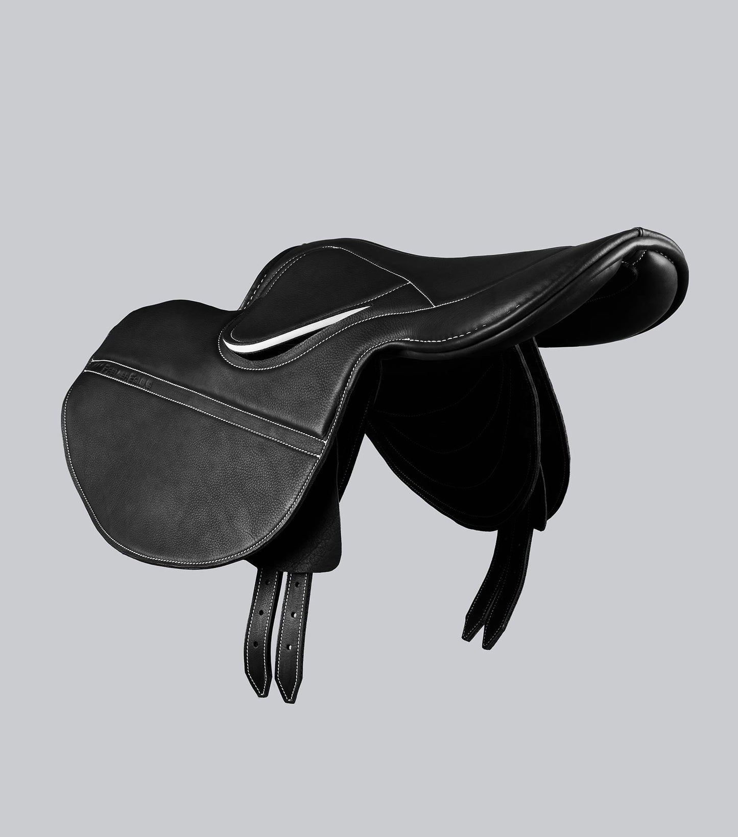 Description:Leather Exercise Racing Saddle Half Tree_Colour:Black_Position:4