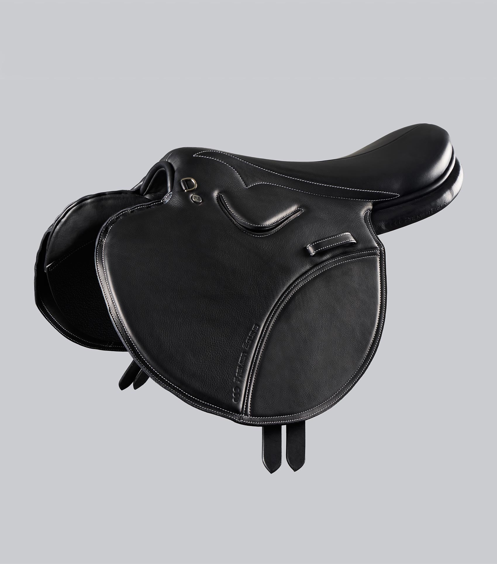 Description:Leather Exercise Racing Saddle Full Tree_Colour:Black_Position:1