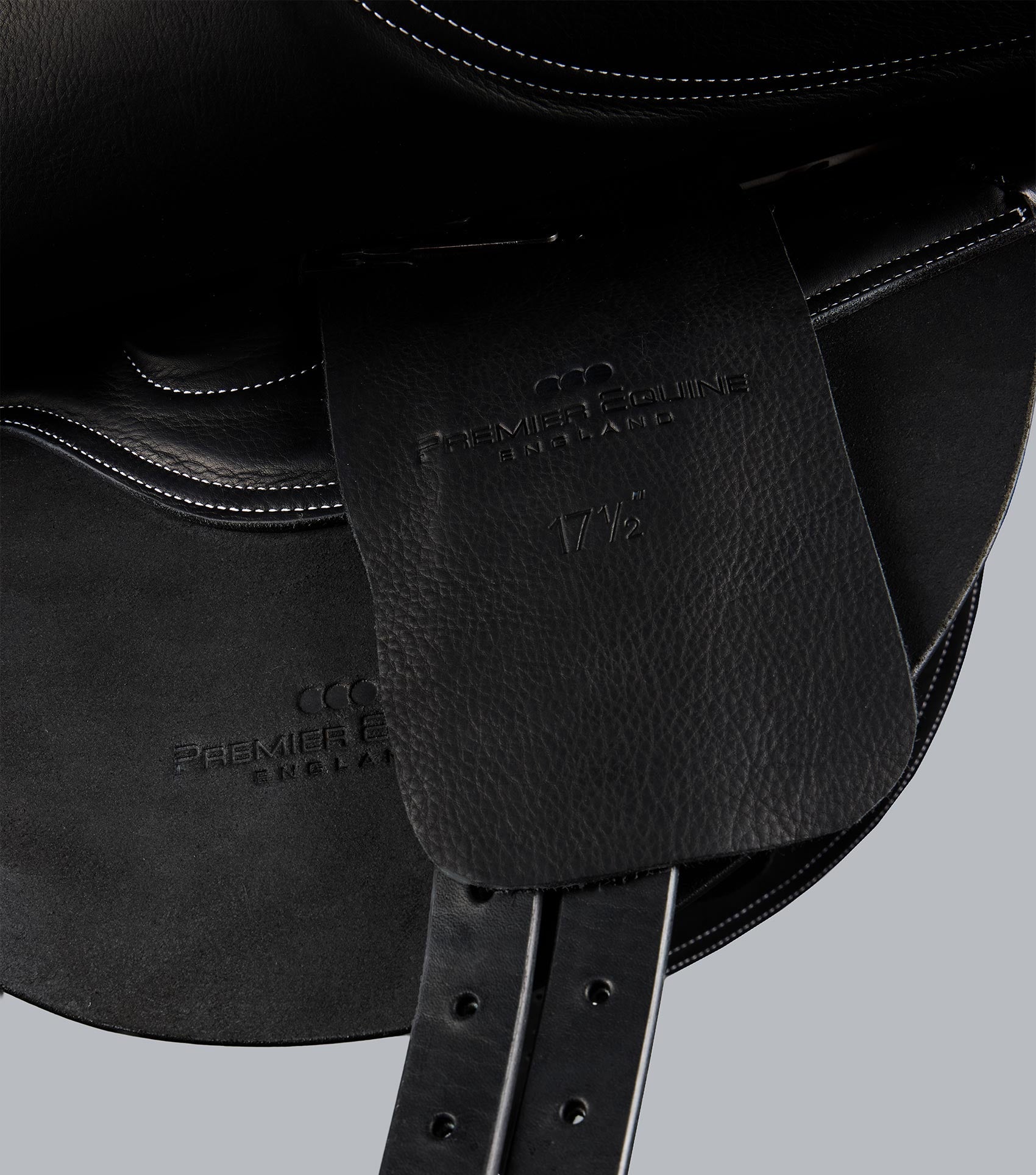 Description:Leather Exercise Racing Saddle Full Tree_Colour:Black_Position:2
