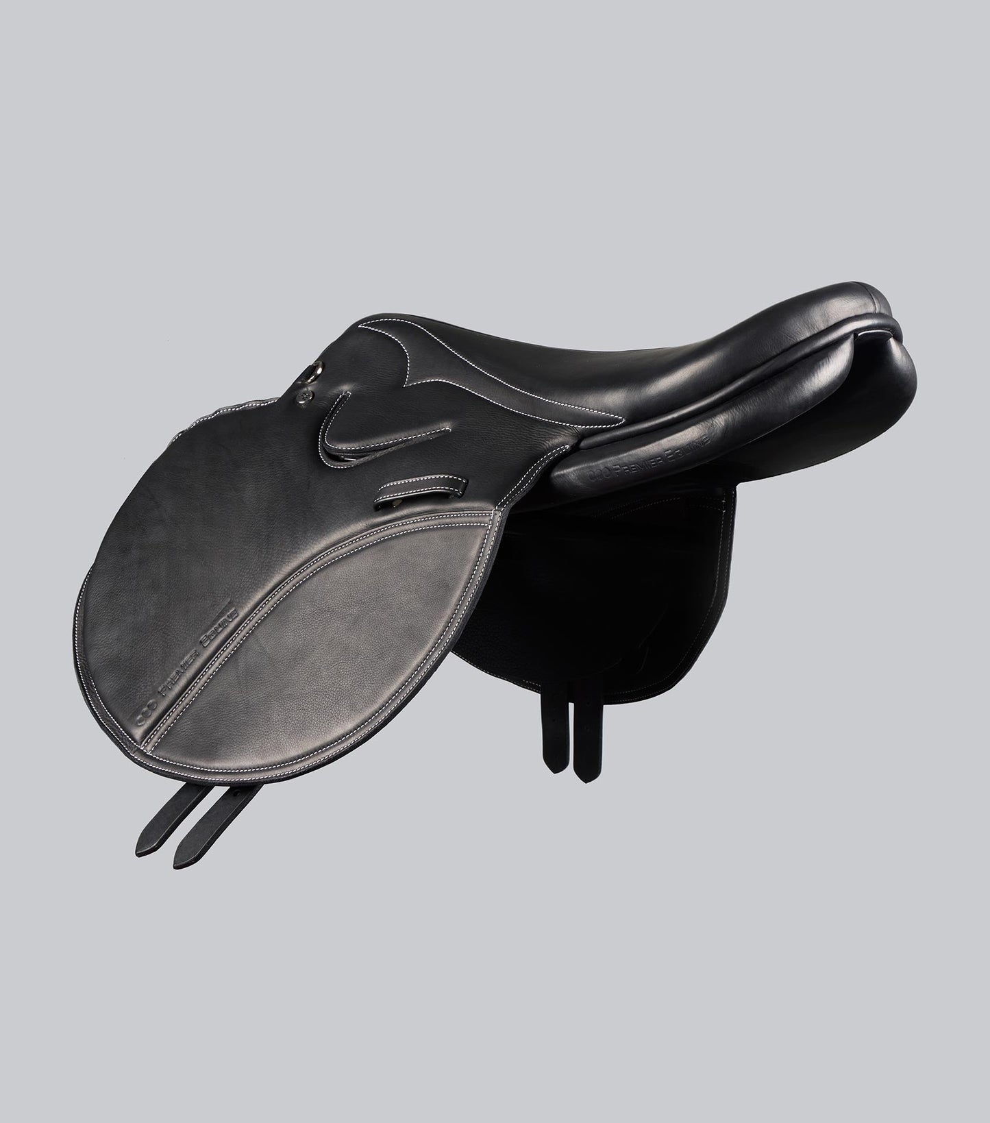 Description:Leather Exercise Racing Saddle Full Tree_Colour:Black_Position:4
